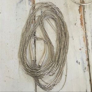 Vintage 28” liquid silver necklace
